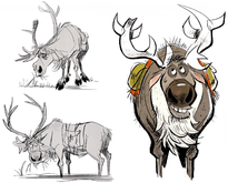 An image depicting the concept art of a fictional reindeer