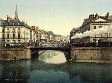 Historical photochrom showing the confluence of the Erdre and the Loire