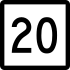 Connecticut Route 20 marker