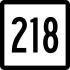 Connecticut Route 218 marker