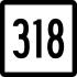 Connecticut Route 318 marker