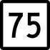 Connecticut Route 75 marker