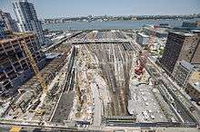Construction of a future Gateway Program tunnel portal at West Side Yard in Manhattan