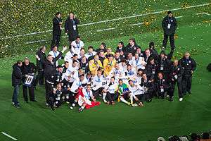 The Corinthians team is seen posing for a picture after winning the 2012 FIFA Club World Cup.