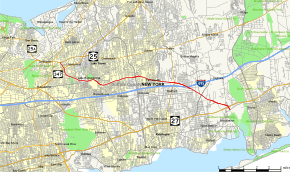 Map of County Route 16 (Suffolk County, New York)