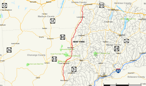 Map of County Route 18 (Otsego County, New York)