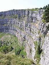 Inward-curving cliff of the Creux du Van
