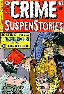 Cover shows a hand holding a woman's head by the hair; another hand holds a bloody axe over a woman's legs.