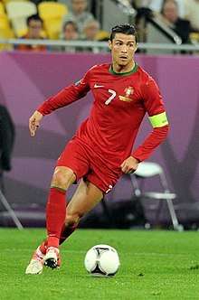 Cristiano Ronaldo, an example of a "lean and muscular" men's association football player