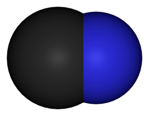 Ball-and-stick model of the cyanide anion