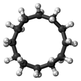 Ball-and-stick model of the cyclododecane molecule