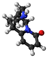 Ball-and-stick model of the cytisine molecule