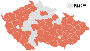 2018 Czech presidential election, second round results by district