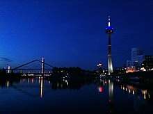 Midnight sky in Dusseldorf, Germany