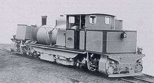 Boxy-looking steam locomotive