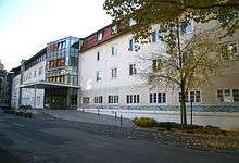 This is a Picture of the Main entrance of the Diabetes Center Mergentheim