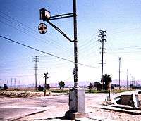 Wigwag lower-quadrant railroad signal Redlands, CA