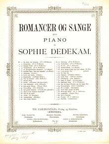Scan of front cover of Dedekam score