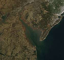 Delaware Bay in Winter from above