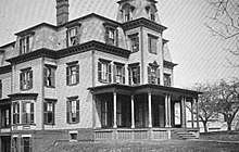 Photograph of the Delta Upsilon chapter house at Amherst College in 1890