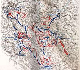 Map showing the deployment of Partisan forces around Drvar