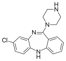 Skeletal formula of desmethylclozapine
