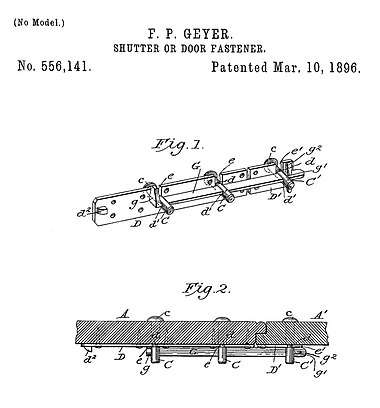 Detective Frank Geyer 1896 Patent
