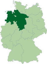 Map of Germany with the location of Lower Saxony highlighted