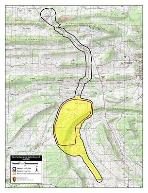Map of Devil's Backbone Battlefield core and study areas by the American Battlefield Protection Program