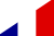 Diagonally split flag of Democratic Republic of Congo and France
