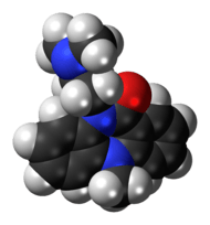 Space-filling model of the dibenzepin molecule