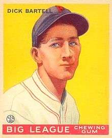 A baseball card image of a man in a white baseball jersey and blue baseball cap