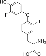 Skeletal formula of the 3,3'-diiodothyronine molecule
