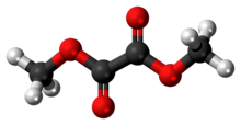 Ball-and-stick model of the dimethyl oxalate molecule