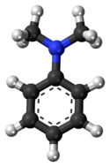 Ball-and-stick model of the dimethylaniline molecule