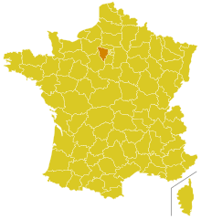 Locator map of Diocese of Versailles