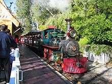 Amusement-park train with a replica steam engine
