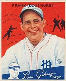 A baseball card image of a smiling man wearing a white baseball uniform and cap with red trim and a blue Old English "D" over the left breast