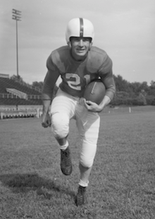 Don Phelps on a football field in a Kentucky uniform in 1948