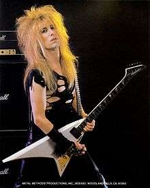 Doug Marks of Metal Method in 1985, playing his electric guitar