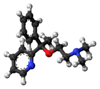 Ball-and-stick model of the doxylamine molecule