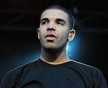Drake performing.