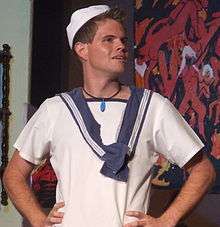 Drew Jarvis in the 2010 stage production of The Tasmanian Babes Fiasco at Brisbane Arts Theatre