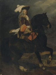 Man on a dark-colored horse