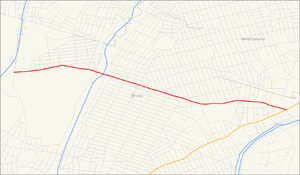 Map of North Bronx with East 233rd Street in red
