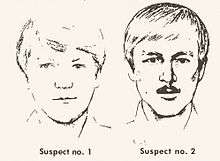 Sketches of two young men, one with a mustache