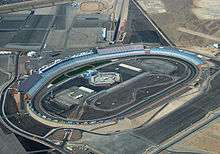 Aerial photograph of the Las Vegas Motor Speedway, showing the full layout of the track.