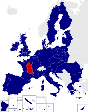 Map of the 2014 European Parliament constituencies with Massif central–Centre highlighted in red