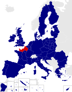 Map of the 2014 European Parliament constituencies with North-West France highlighted in red