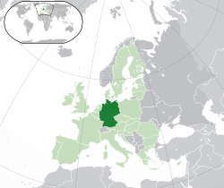 Map showing Germany in Europe